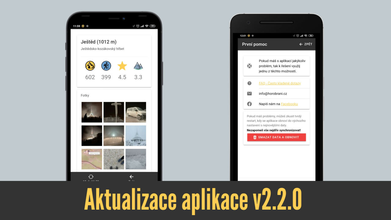 Aktualizace v2.2.0 - profily hor